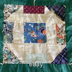Vintage Handmade Hand Quilted Quilt 83x70 Needs Repair Patchwork Fast Shipping
