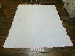 Vintage Handmade Hand Quilted Wedding Ring Patchwork Quilt Colorful 68 x 80