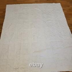 Vintage Handmade Hand Sewn Quilt Multi Color 82x68 Inch