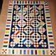 Vintage Handmade Hand Stitched Patchwork Granny Square Quilt 53x70 Twin
