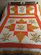 Vintage Handmade Hand Stitched Queen Size Quilt- Mid 1970s- Never Used