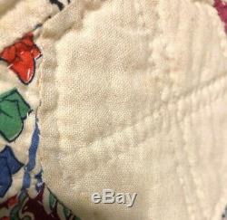 Vintage Handmade Hand stitched Quilt Pontiac Star Quilt Pattern 65 x 77