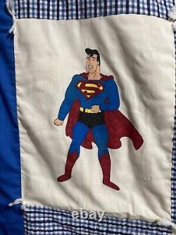 Vintage Handmade/Handpainted Superman Quilt