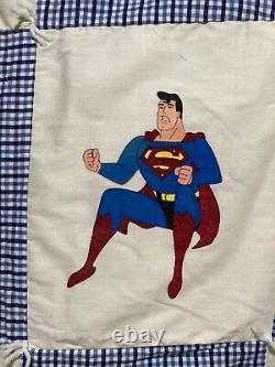 Vintage Handmade/Handpainted Superman Quilt