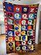 Vintage Handmade Nfl Football Quilt 72 X 51 1980's