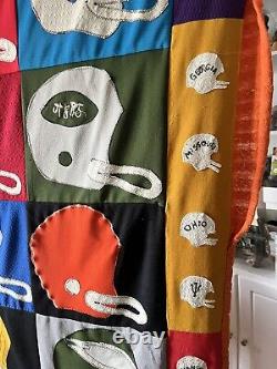 Vintage Handmade NFL Football Quilt 72 X 51 1980's