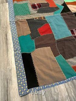 Vintage Handmade Patchwork Quilt 1950's Great Design 82 x 65