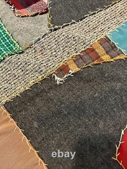 Vintage Handmade Patchwork Quilt 1950's Great Design 82 x 65