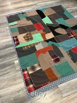 Vintage Handmade Patchwork Quilt 1950's Great Design 82 x 65