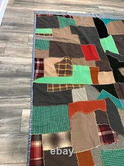 Vintage Handmade Patchwork Quilt 1950's Great Design 82 x 65