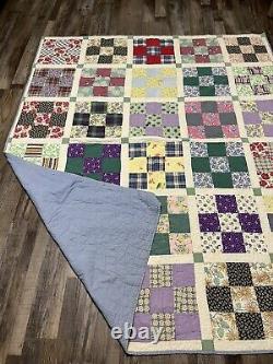 Vintage Handmade Patchwork Quilt 77.5x64.75 Multicolor Beautiful