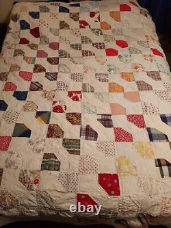 Vintage Handmade Patchwork Quilt 81×70in Pre Owned Check Discription