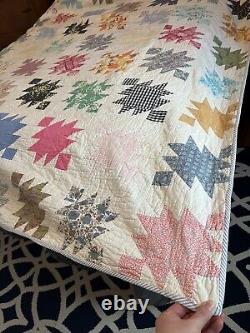 Vintage Handmade Patchwork Quilt Stitched Full/queen