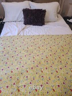 Vintage Handmade Patchwork Quilt, refabricated in 1975 from 1897 Multicolor, King