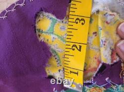 Vintage Handmade Patchwork Quilt, refabricated in 1975 from 1897 Multicolor, King