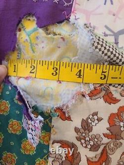 Vintage Handmade Patchwork Quilt, refabricated in 1975 from 1897 Multicolor, King