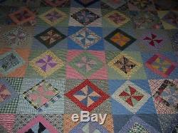Vintage Handmade Pinwheel Quilt (Great Smokey Mountains of NC) 76 X 76 FULL