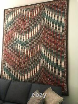 Vintage Handmade Queen Size Quilt/WallHanging Signed By Artist Virginia Holloway