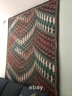 Vintage Handmade Queen Size Quilt/WallHanging Signed By Artist Virginia Holloway