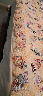 Vintage Handmade Quilt 72 X 82. Each Piece Sewn With Love By My Great Grany