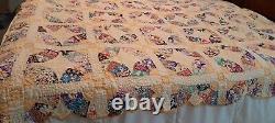 Vintage Handmade Quilt 72 X 82. Each Piece Sewn With Love By My Great Grany