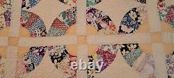 Vintage Handmade Quilt 72 X 82. Each Piece Sewn With Love By My Great Grany