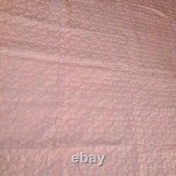 Vintage Handmade Quilt 81 x 92 Machine Quilted 9 Patch Pattern NEVER USED NOS