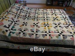 Vintage Handmade Quilt Antique SE Missouri, Size 65 X 80 CLEAN