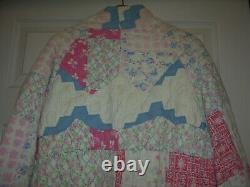 Vintage Handmade Quilt Coat Jacket Reversible Patchwork Quilted