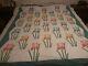 Vintage Handmade Quilt Daffodils Colorful Approx 87x74