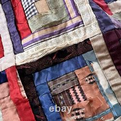 Vintage Handmade Quilt Distressed 1900s 1910s 1920s 1930s 60 X 46 Large