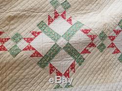 Vintage Handmade Quilt Double Full 87 x 88 Block Pattern Shapes