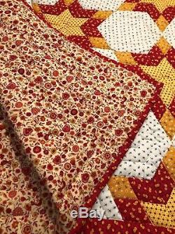 Vintage Handmade Quilt Double Star Pattern
