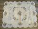 Vintage Handmade Quilt Embroidered Floral On White 66x84 Scalloped Edge