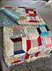 Vintage Handmade Quilt Flour / Feed Sacks Patchwork