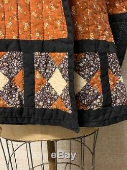 Vintage Handmade Quilt Jacket 70s Floral Calico