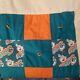 Vintage Handmade Quilt Miami Dolphins Nfl Football Quilt 76x80 As Is