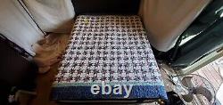 Vintage Handmade Quilt Multicolor Stars Full Handstitched Patchwork BEAUTIFUL