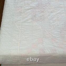 Vintage Handmade Quilt Pastel Colors Floral Country Cottage Houses 72x110