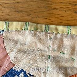 Vintage Handmade Quilt Patchwork Antique 85 x 71 Hand Stitch