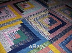 Vintage Handmade Quilt Patchwork Block (Great Smokey Mountains of NC) 98X92