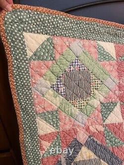 Vintage Handmade Quilt Square In A Square