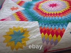 Vintage Handmade Quilt Star 85 1/2 x 72