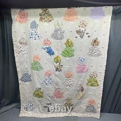 Vintage Handmade Quilt Sunbonnet Sue Holly Hobbie Vintage Patch Work