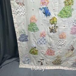 Vintage Handmade Quilt Sunbonnet Sue Holly Hobbie Vintage Patch Work