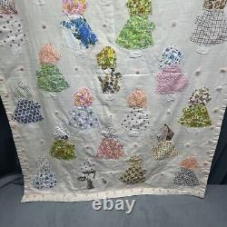 Vintage Handmade Quilt Sunbonnet Sue Holly Hobbie Vintage Patch Work