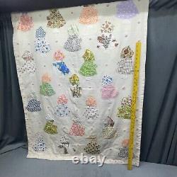 Vintage Handmade Quilt Sunbonnet Sue Holly Hobbie Vintage Patch Work