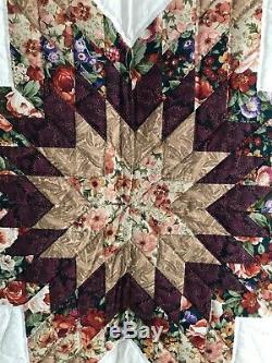Vintage Handmade Quilt Wall Hanging 8 Point Star Kutztown, PA 1990