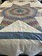 Vintage Handmade Quilted 85x89 Lone Star Quilt Multi-color