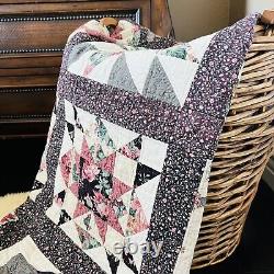 Vintage Handmade Quilted Throw 50x60